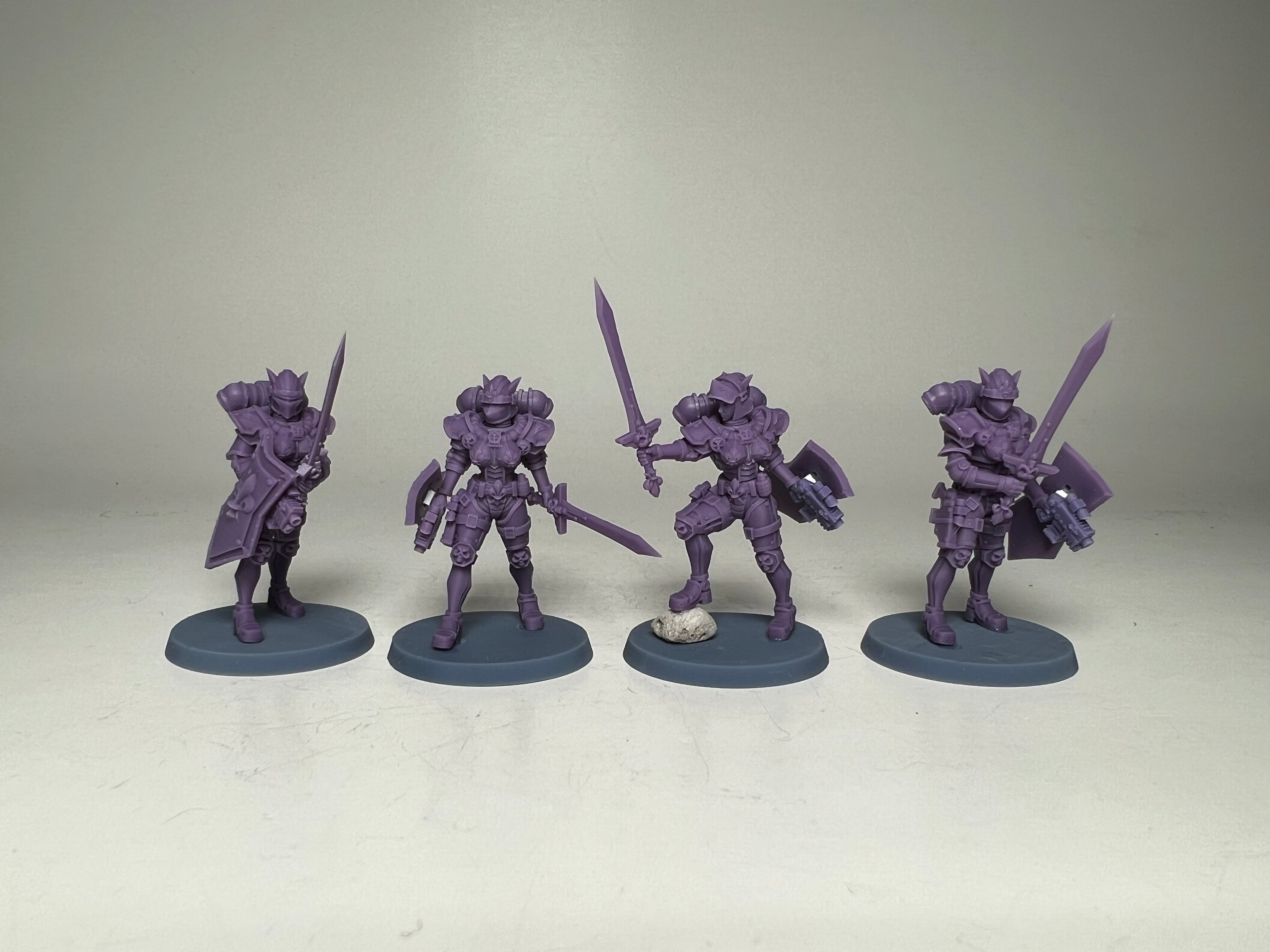 Space Nuns Battle Nuns Saint Squad with swords (10 models). 3D printed minis.
