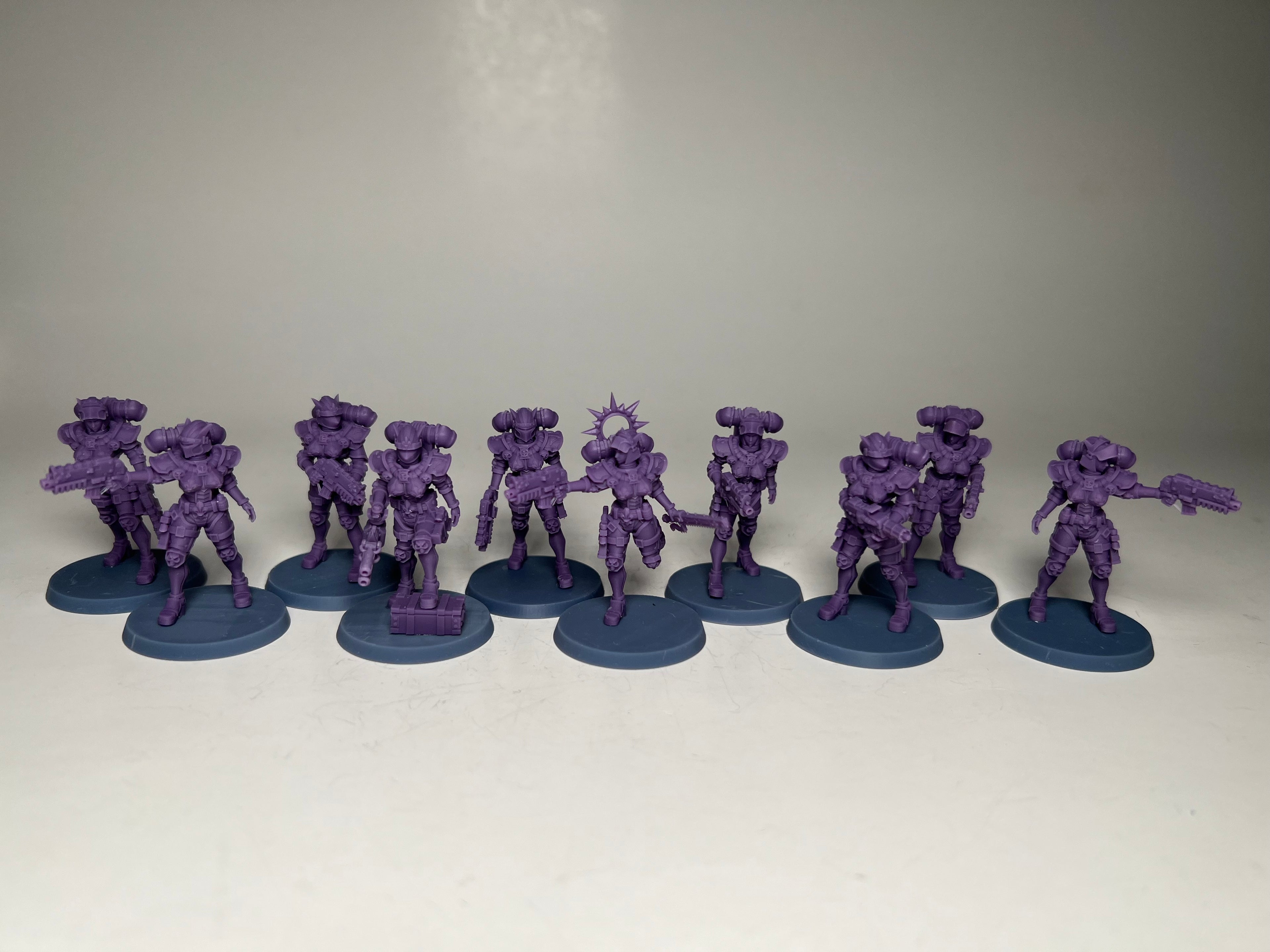 Space Nuns Battle Nuns squad (10 models). 3D printed minis.