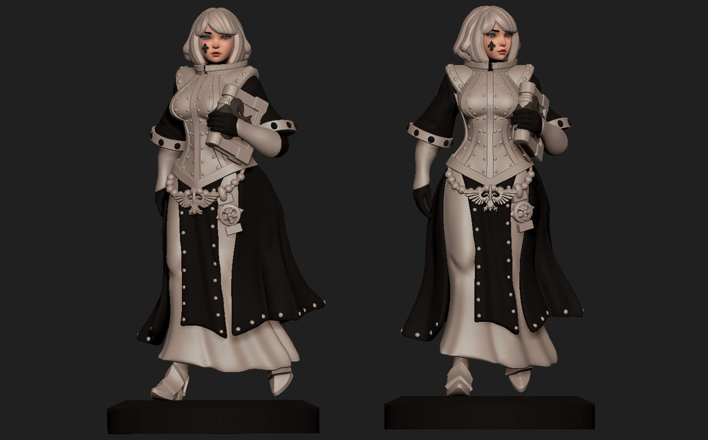 Space Nuns Librarian 1. 3D printed mini.