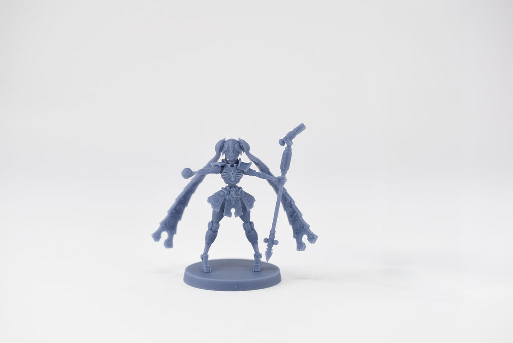 Space Robots Necrolord Miku. 3D printed mini.