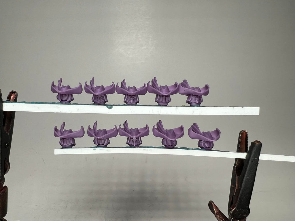 Sci-Fi Space Nuns female head pack 13, Large Tricorn Hats. 3D printed conversion bits.