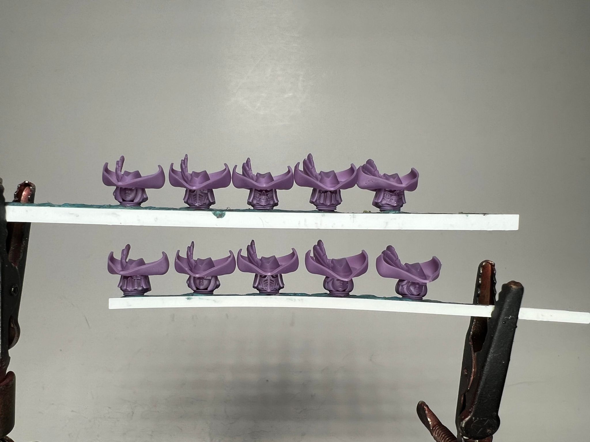 Sci-Fi Space Nuns female head pack 13, Large Tricorn Hats. 3D printed conversion bits.