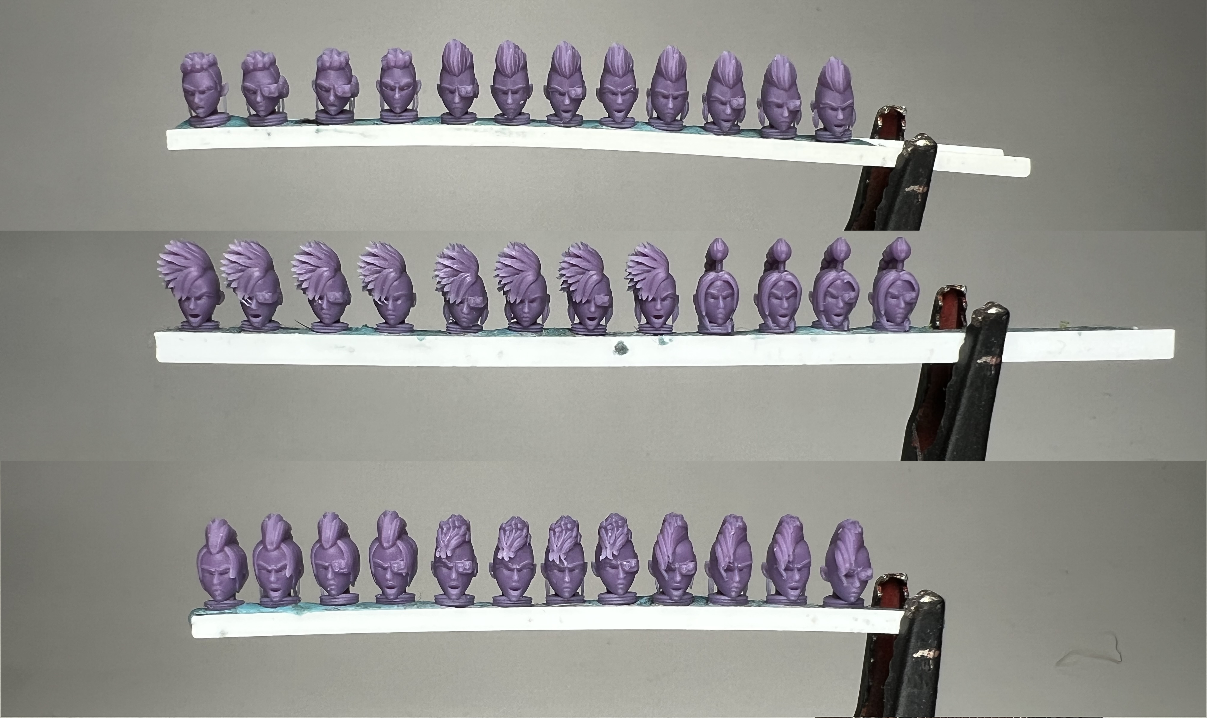Sci-Fi Space Nuns female head pack 15, Punk. 3D printed conversion bits.