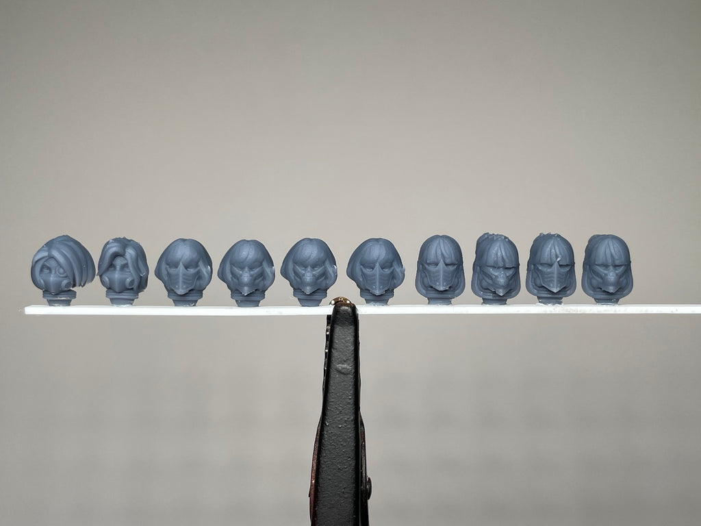 Sci-Fi Space Nuns female head pack 5, Masks. 3D printed conversion bits.