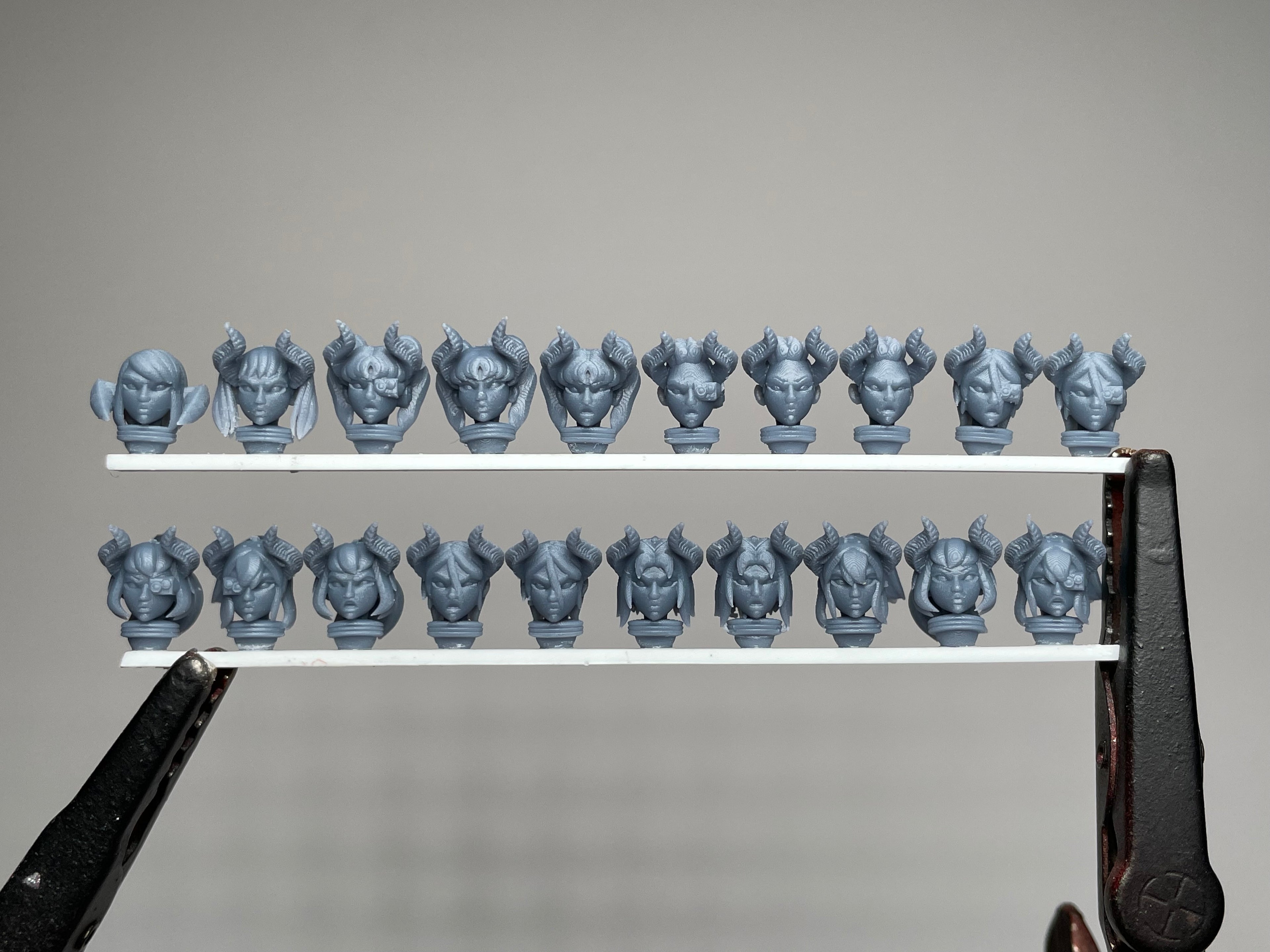 Sci-Fi Space Nuns female head pack 7, Chaos Nuns. 3D printed conversion bits.