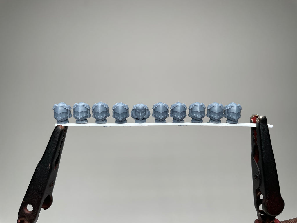 Sci-Fi Space Nuns female head pack 8, Veterans. 3D printed conversion bits.