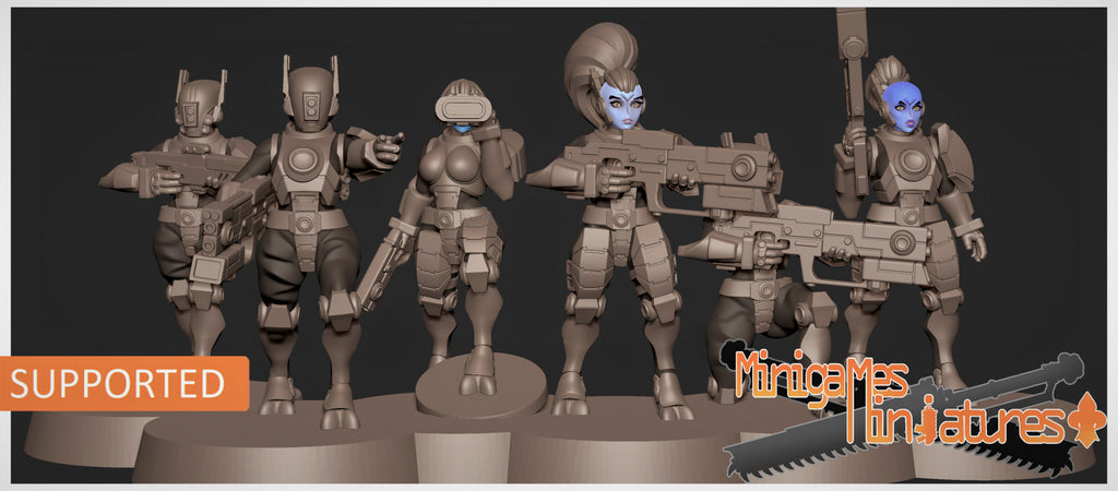 Greater Good Warriors Short. 3D printed minis.