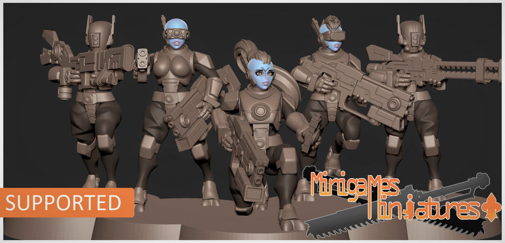 Greater Good Pathfinders Short. 3D printed minis.