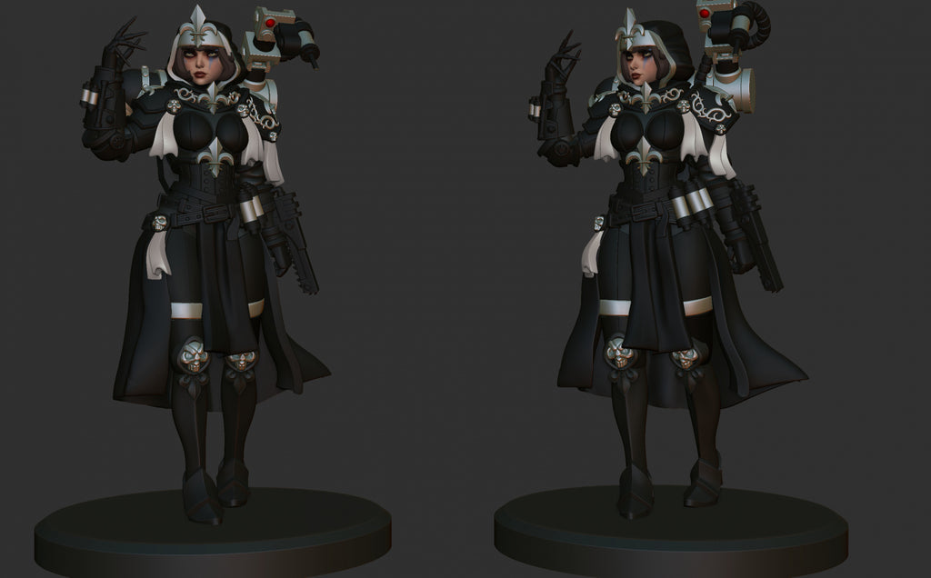 Space Nuns Hospitaller. 3D printed mini.