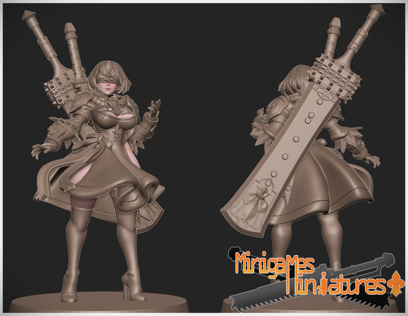 Space Nuns Sister Nier 2. 3D printed mini.
