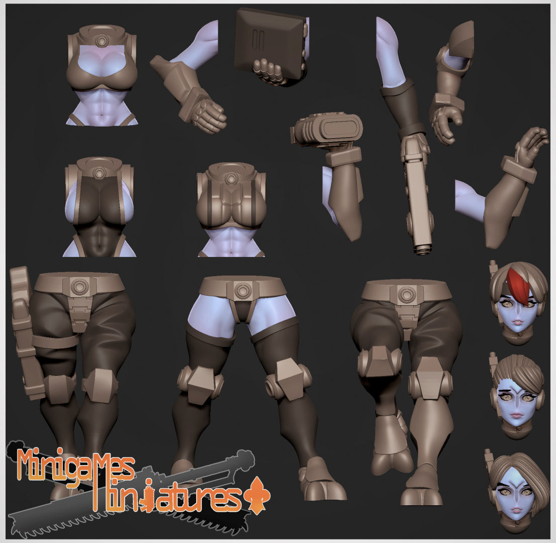 Greater Good Battle Suit Pilots. 3D printed minis.