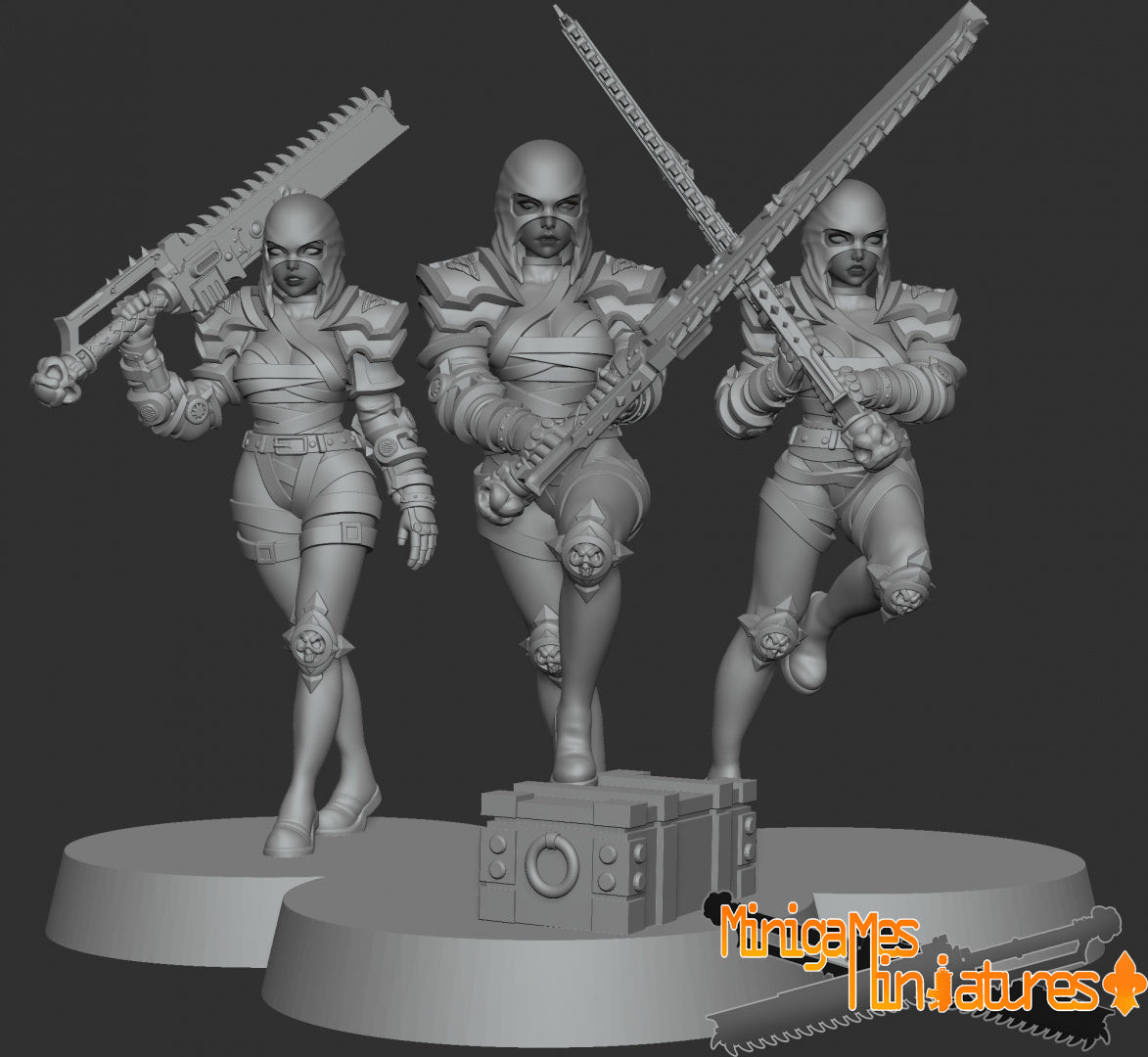 Space Nuns Repenters squad (10 models). 3D printed minis.