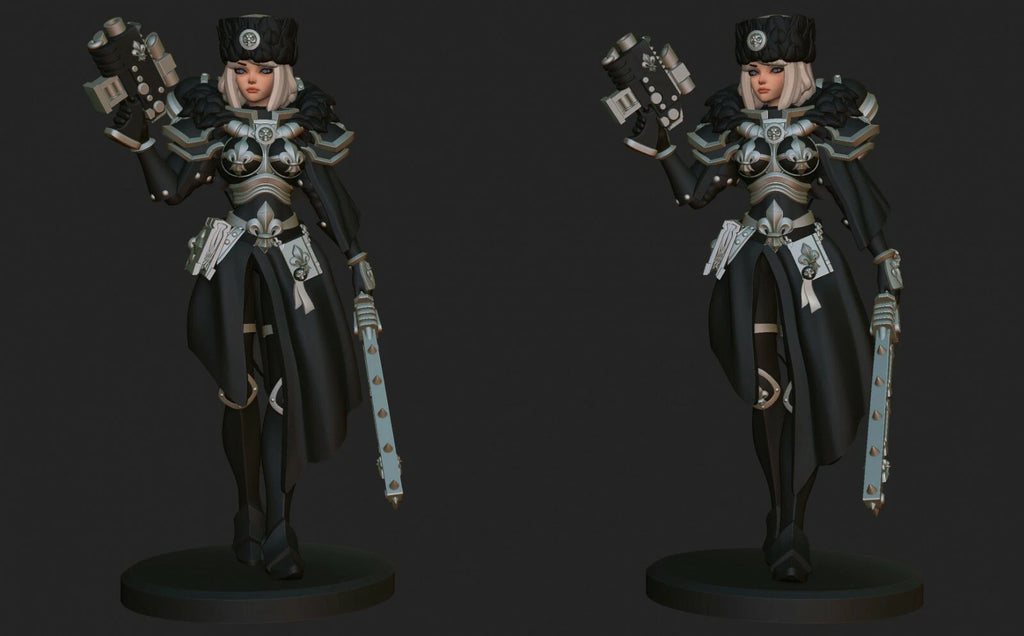 Space Nuns Superior Officer. 3D printed mini.