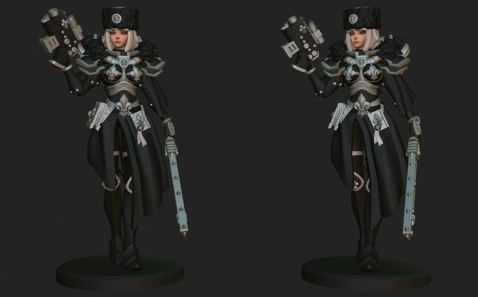 Space Nuns Superior Officer. 3D printed mini.