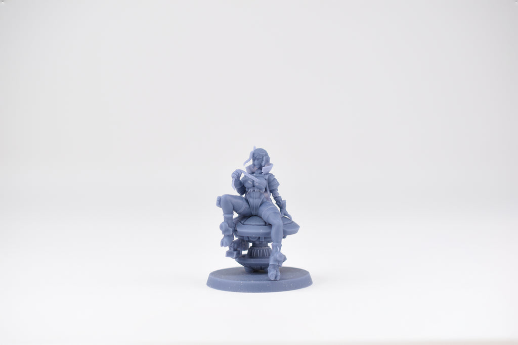 Greater Good Pinup Pilot (Sitting). 3D printed mini.