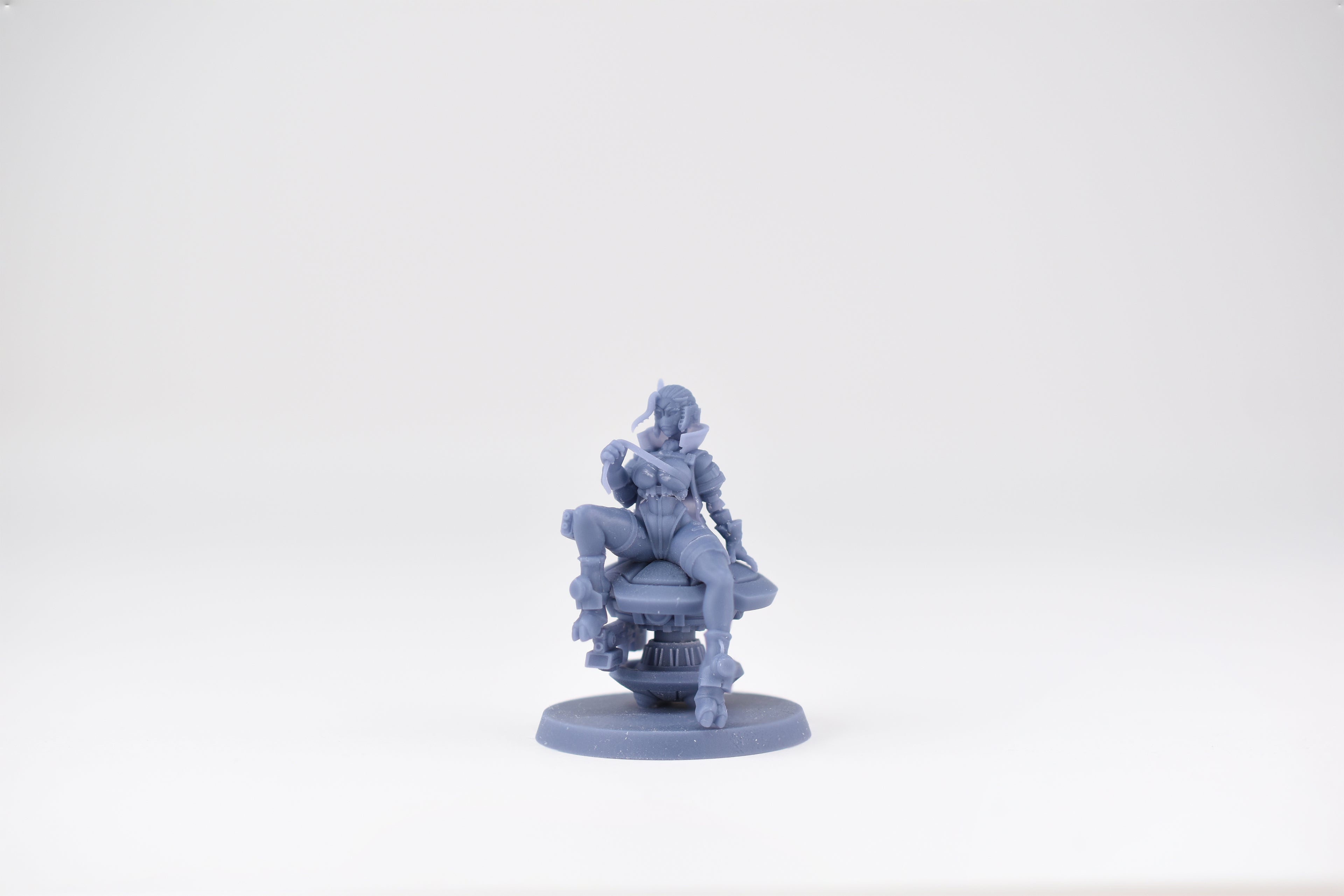 Greater Good Pinup Pilot (Sitting). 3D printed mini.